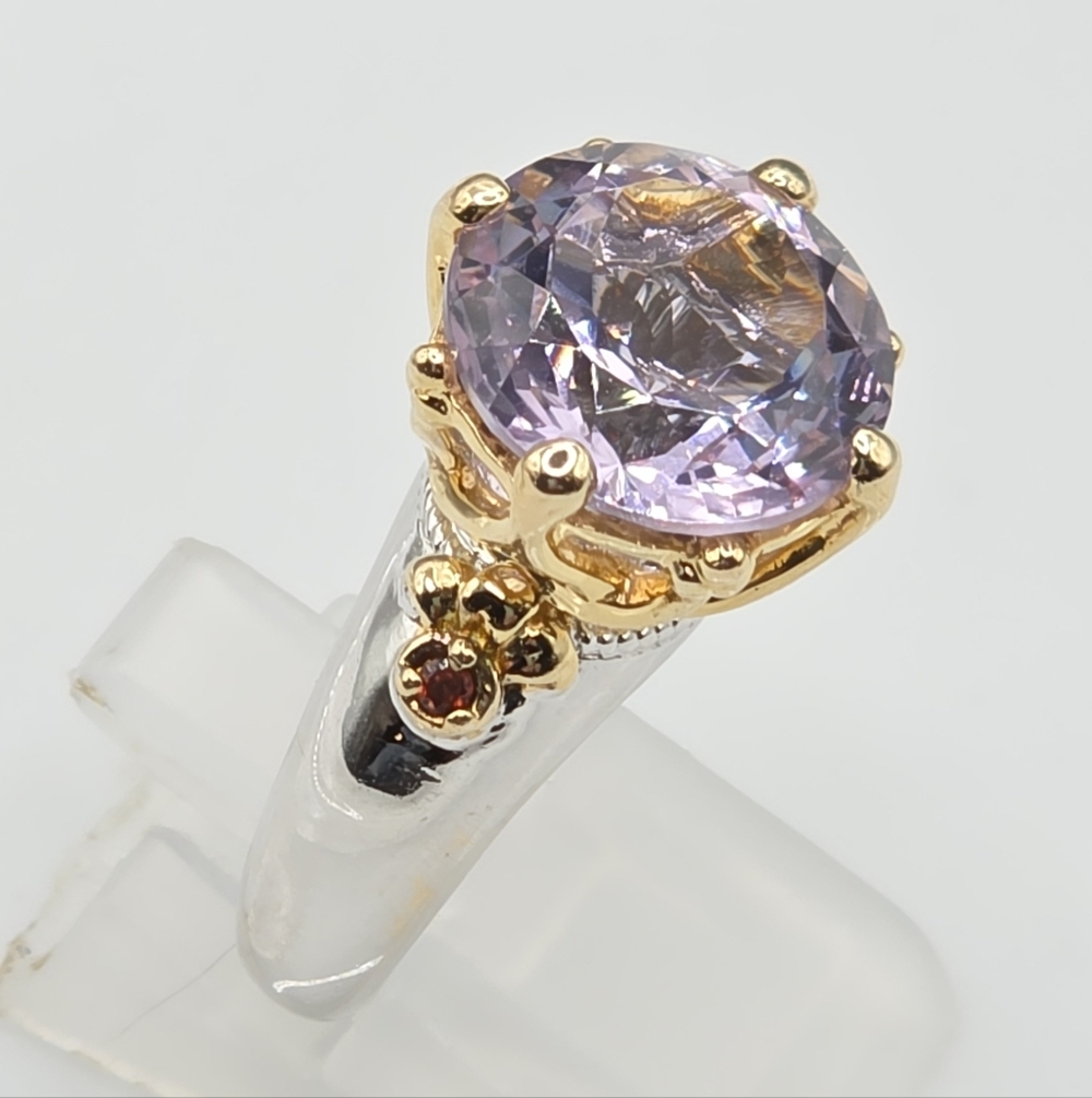 Victoria Wieck  Rose De France Amethyst And Garnet Ring - Picture 5 of 13